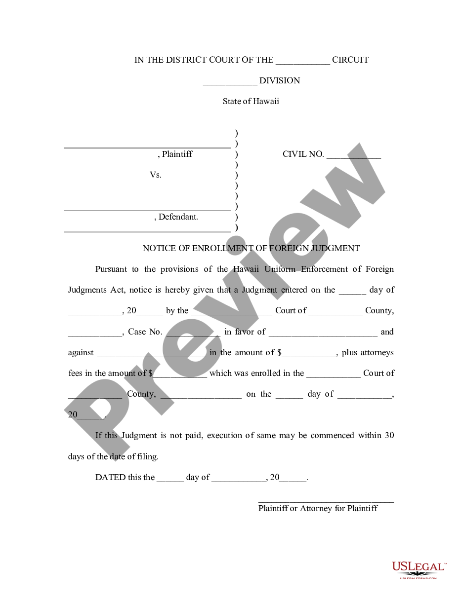 page 9 Hawaii Foreign Judgment Enrollment preview