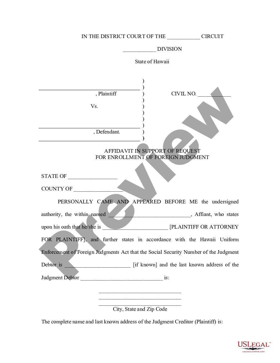 page 5 Hawaii Foreign Judgment Enrollment preview