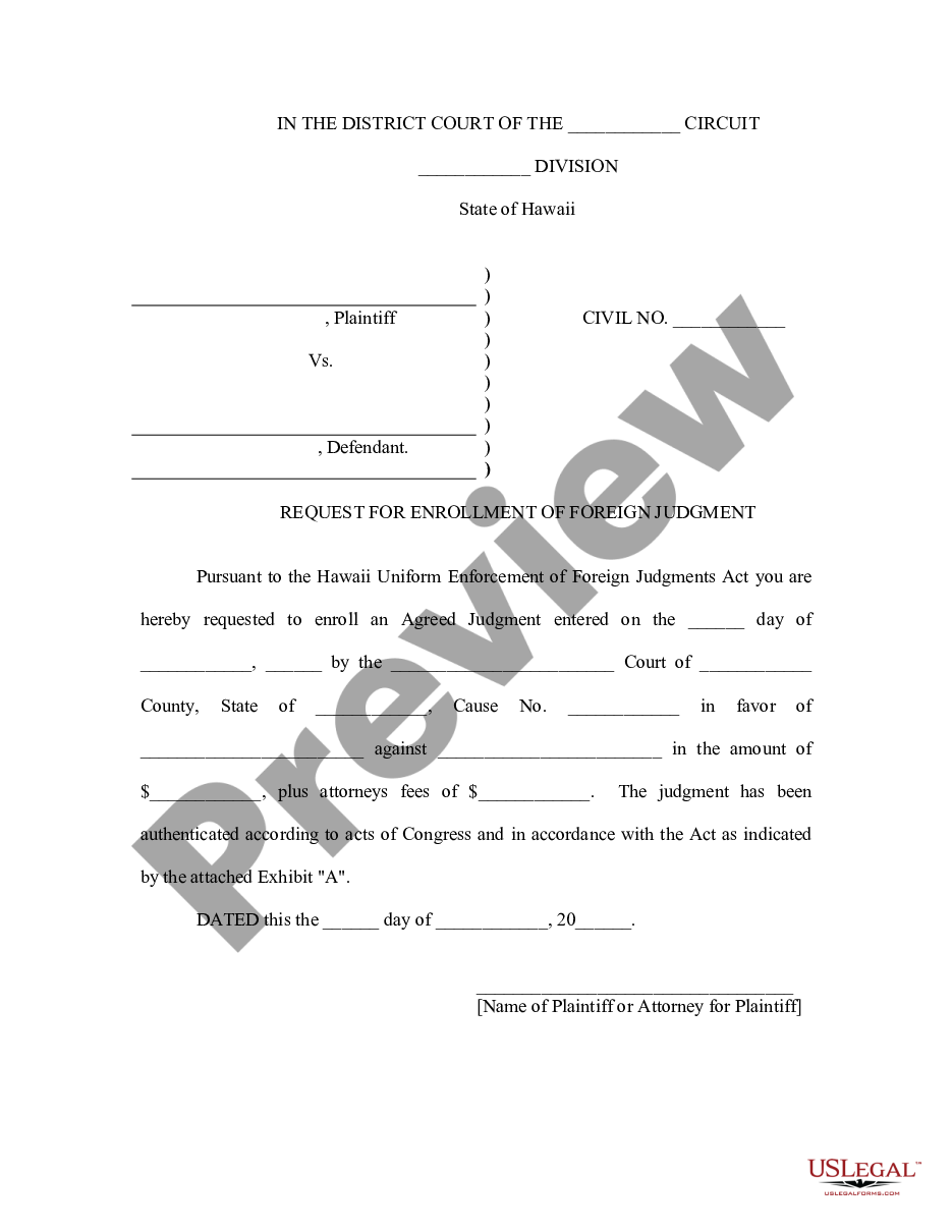 page 7 Hawaii Foreign Judgment Enrollment preview