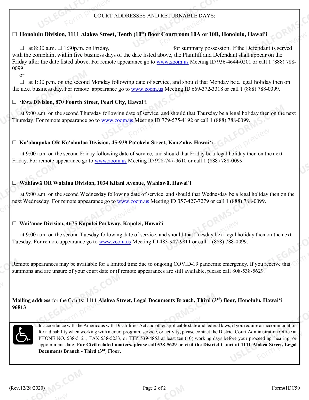 Preview Summons (1st Circuit only)