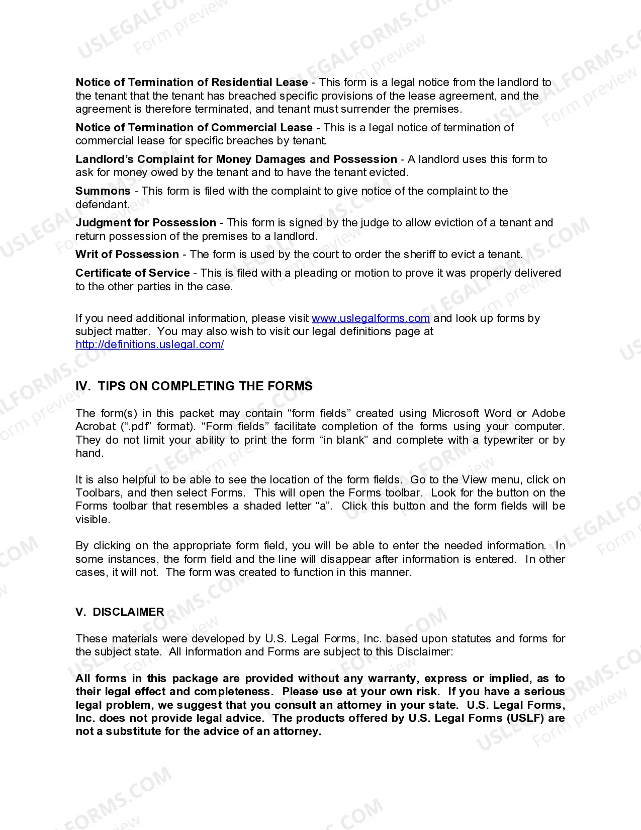 Preview Hawaii Landlord Tenant Eviction / Unlawful Detainer Forms Package (1st Circuit only)