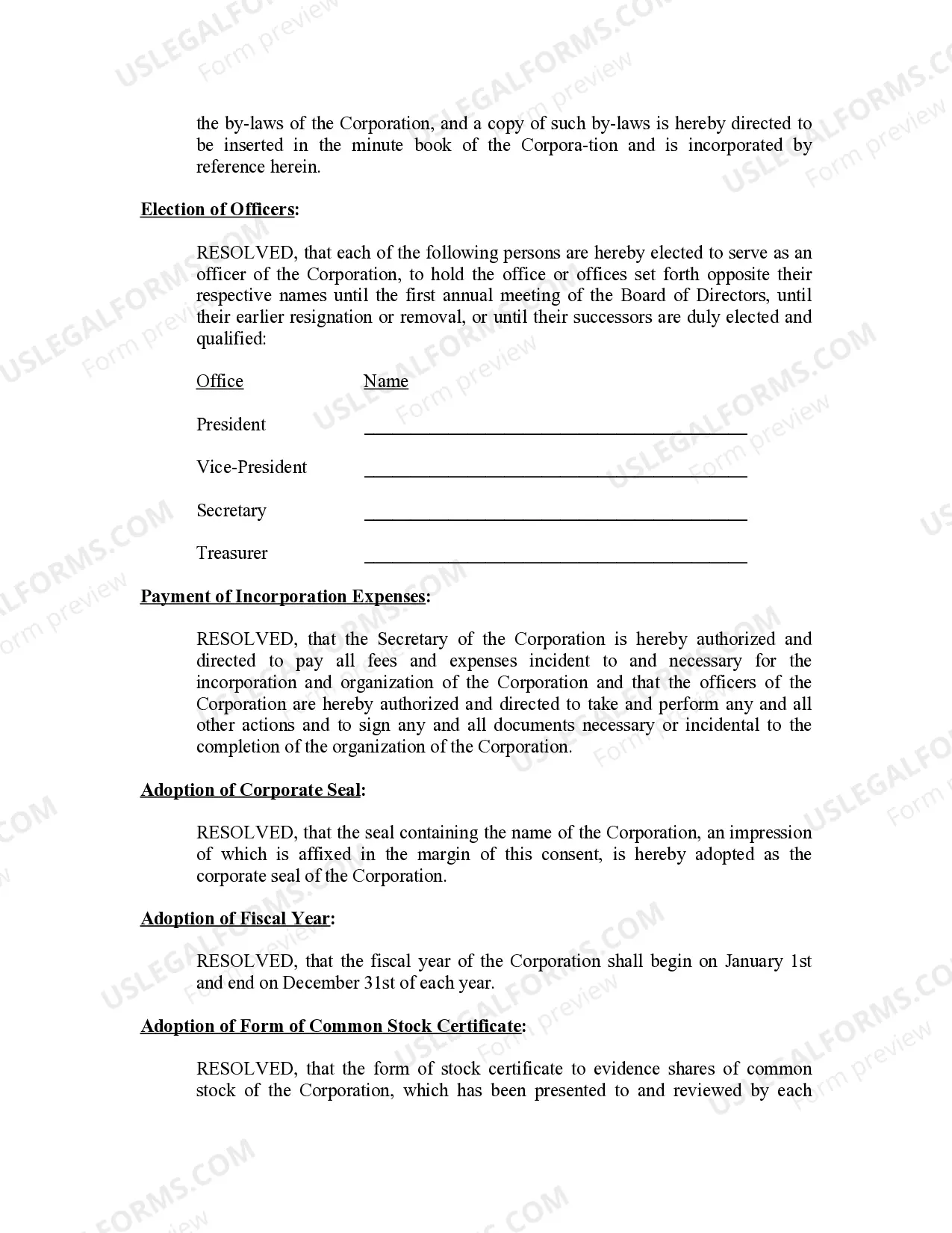 Preview Minutes for Organizational Meeting