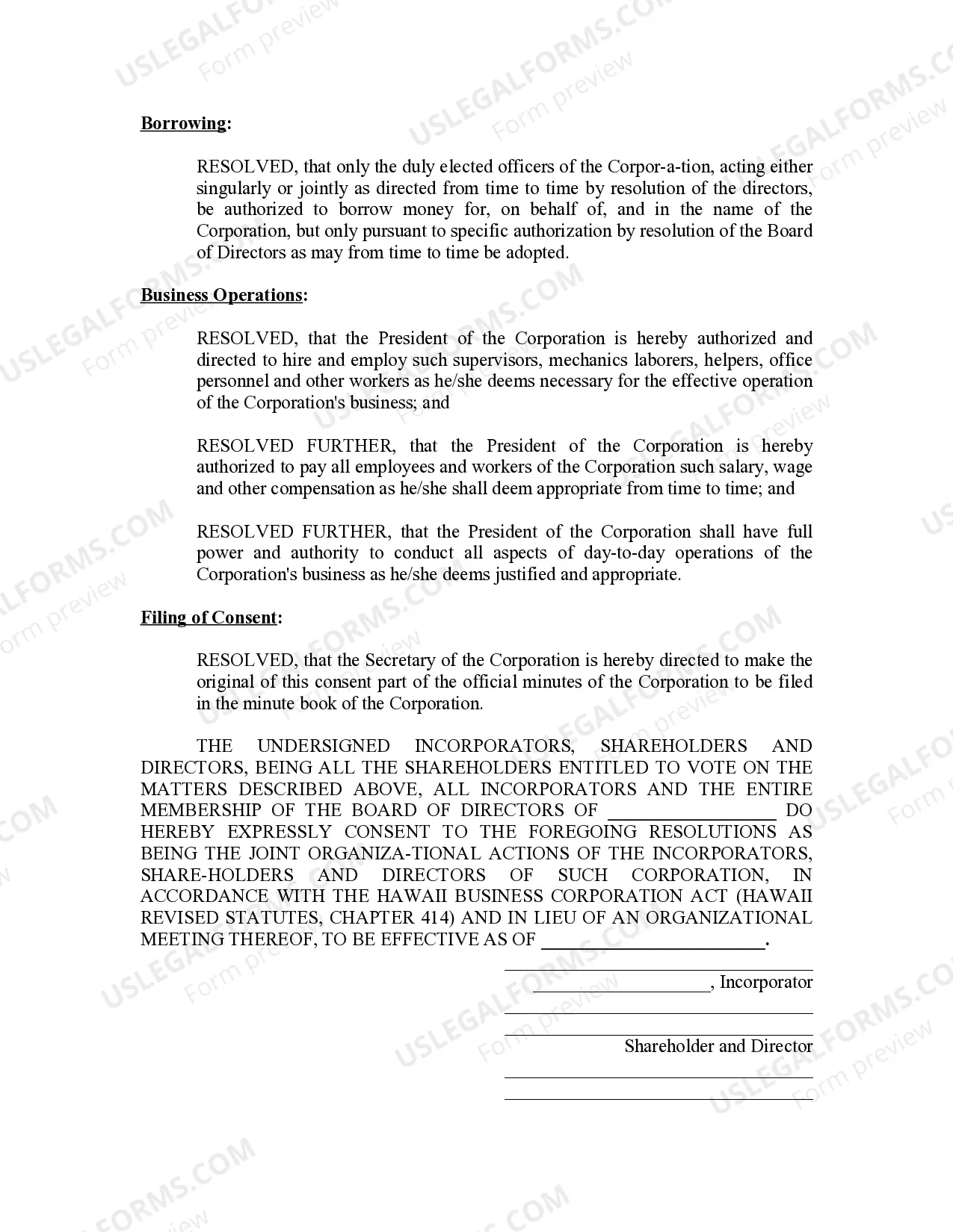 Preview Minutes for Organizational Meeting