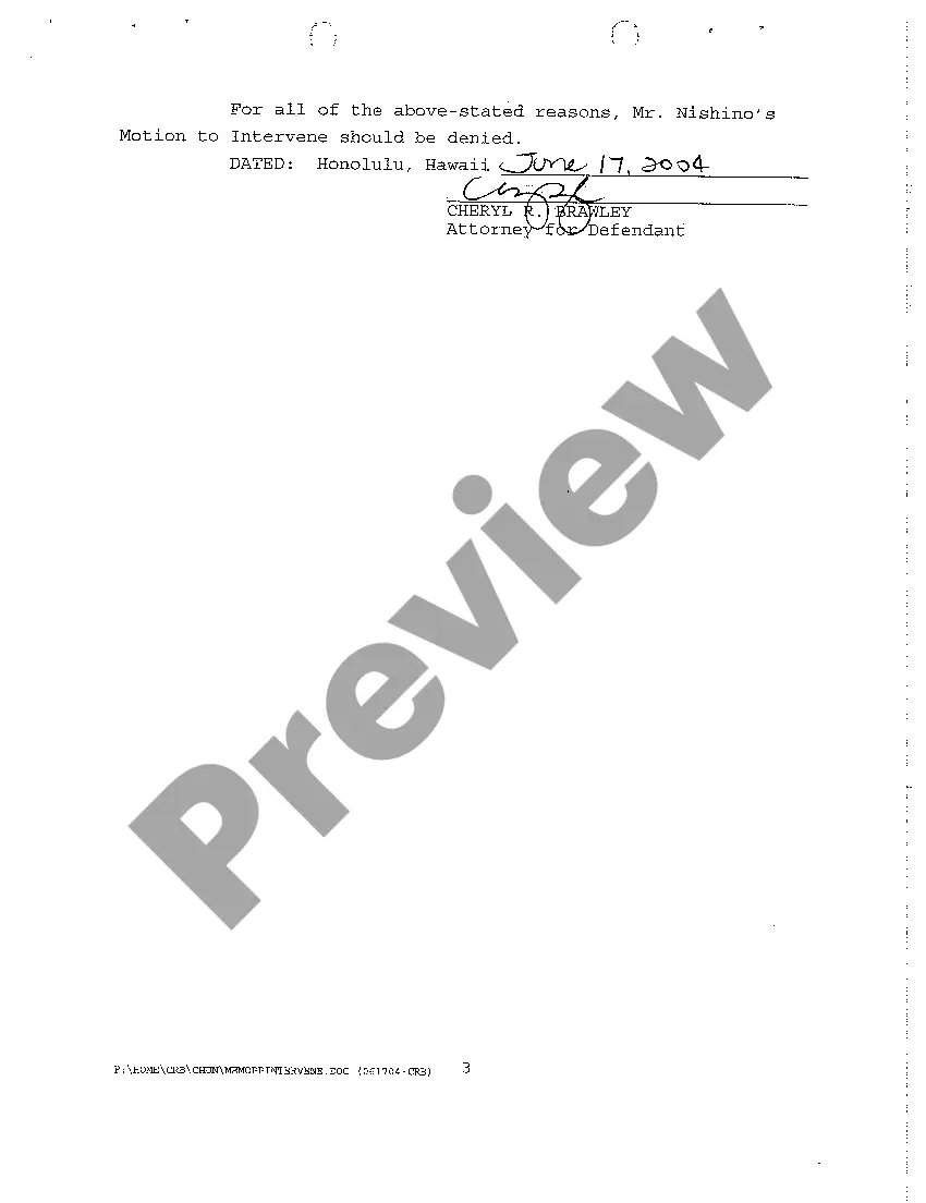 Get A09 Defendant's Memorandum of Law in Opposition to Motion to Intervene regarding Contested Divorce With No Children Preview A09 Defendant's Memorandum of Law in Opposition to Motion to Intervene regarding Contested Divorce With No Children