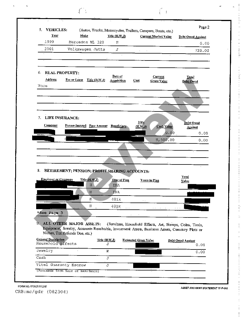 Get A14 Responsive Position Statement of Defendant Cross-Defendant - Income Expense and Asset and Debt Statements Preview A14 Responsive Position Statement of Defendant Cross-Defendant - Income Expense and Asset and Debt Statements