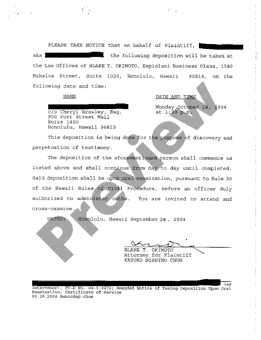 Get A23 First Amended Notice of Taking Deposition upon Oral Examination Preview A23 First Amended Notice of Taking Deposition upon Oral Examination