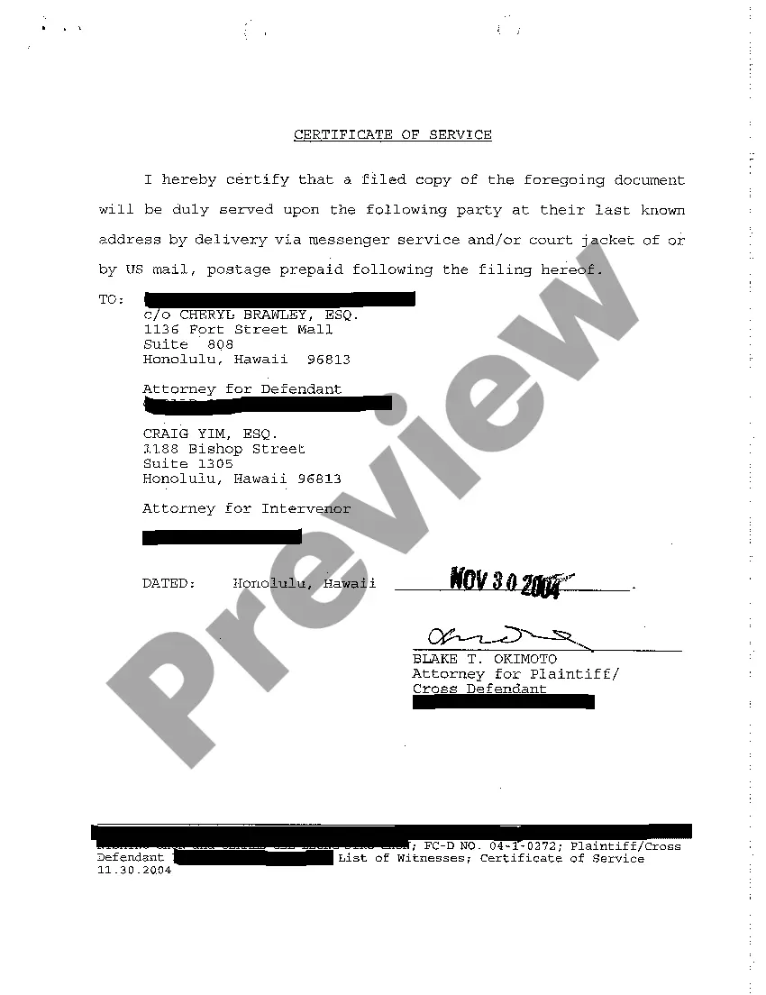 Preview A33 List of Witnesses