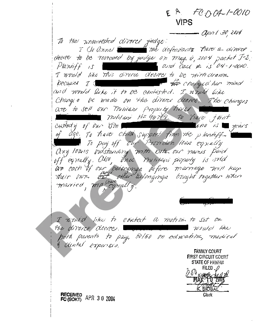 Preview A13 Affidavit of Plaintiff for Uncontested Divorce