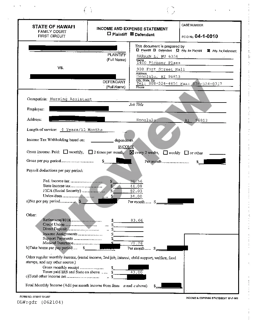 Preview A20 Motion and Affidavit for Pre-Decree Relief regarding Contested Divorce With Children