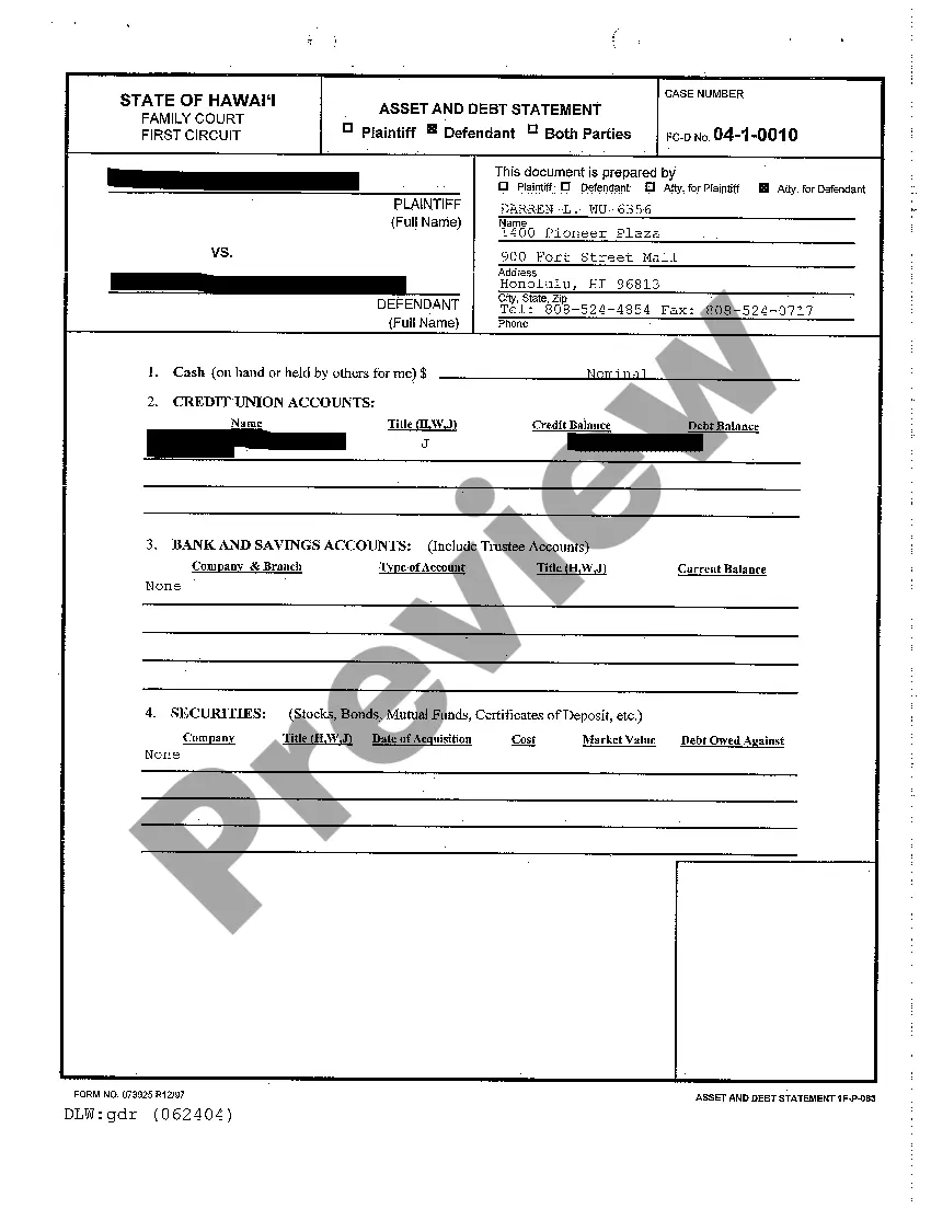 Preview A20 Motion and Affidavit for Pre-Decree Relief regarding Contested Divorce With Children