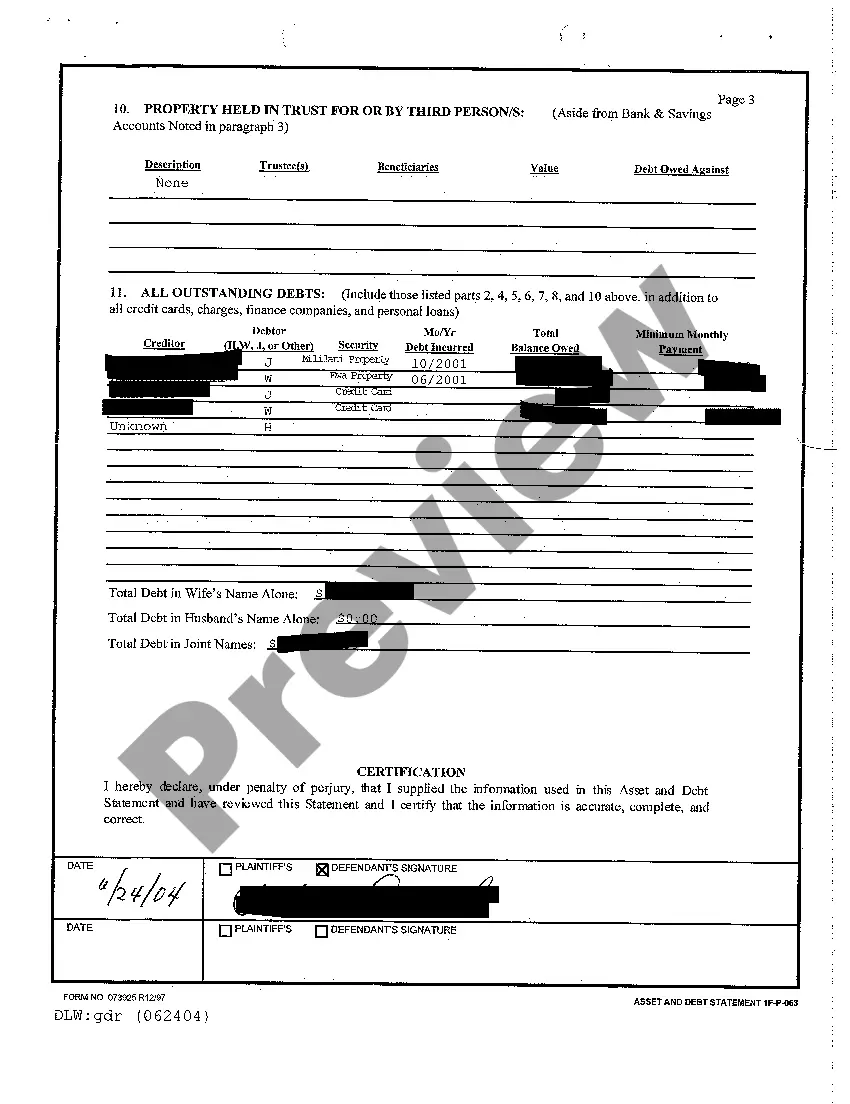 Preview A20 Motion and Affidavit for Pre-Decree Relief regarding Contested Divorce With Children