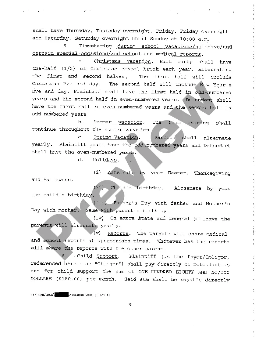 Preview A35 Decree Granting Absolute Divorce and Awarding Child Custody