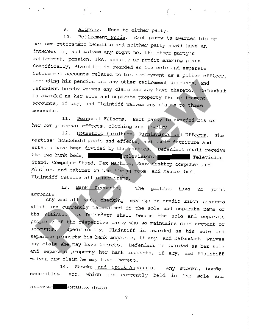 Preview A35 Decree Granting Absolute Divorce and Awarding Child Custody