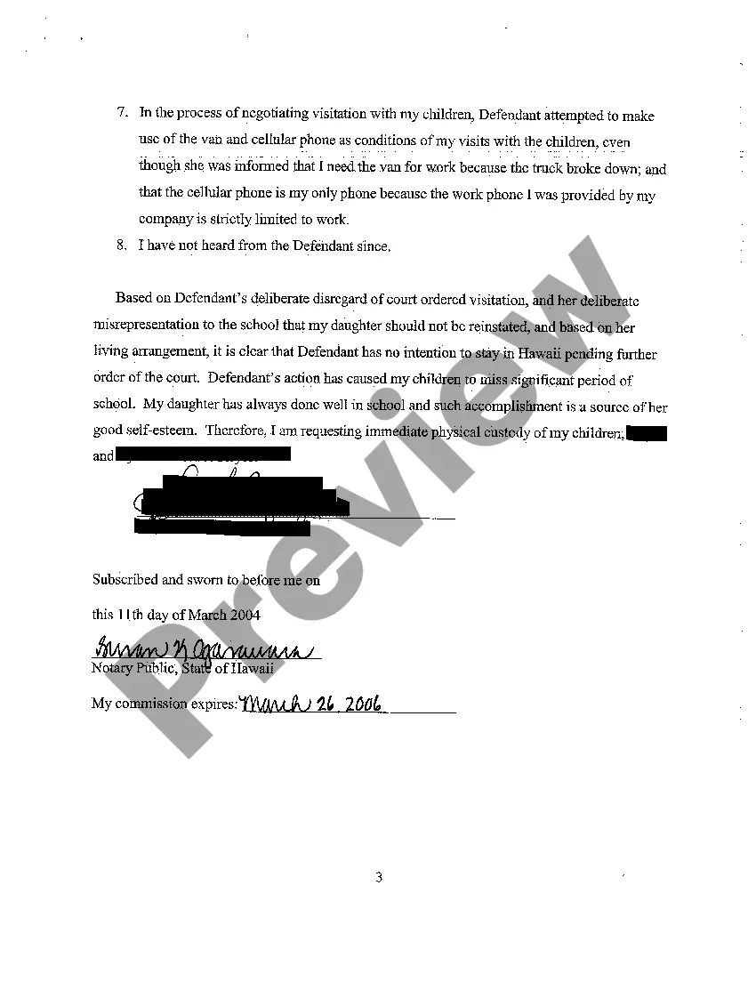 Preview A18 Motion for Immediate Custody of Children and for Appointment of Custody Evaluator - Memorandum in Support of Motion