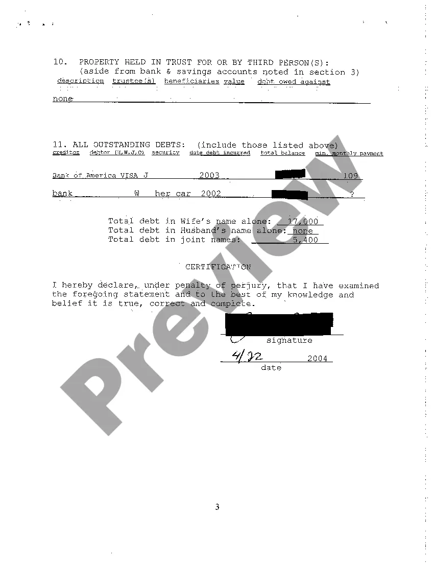 Preview A07 Asset and Debt Statement of Plaintiff