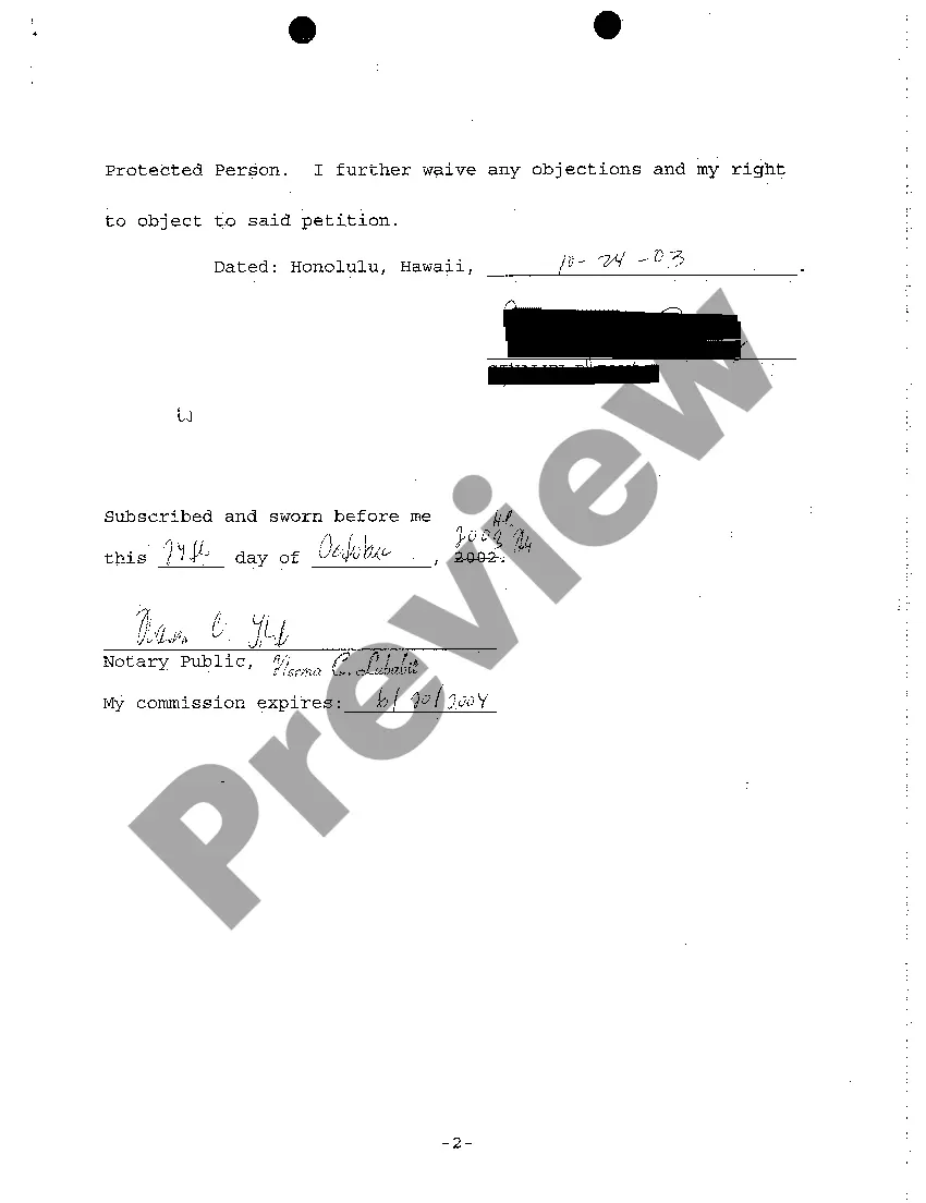 Preview A03 Agreement and Waiver of Notice, Appearance and Objection