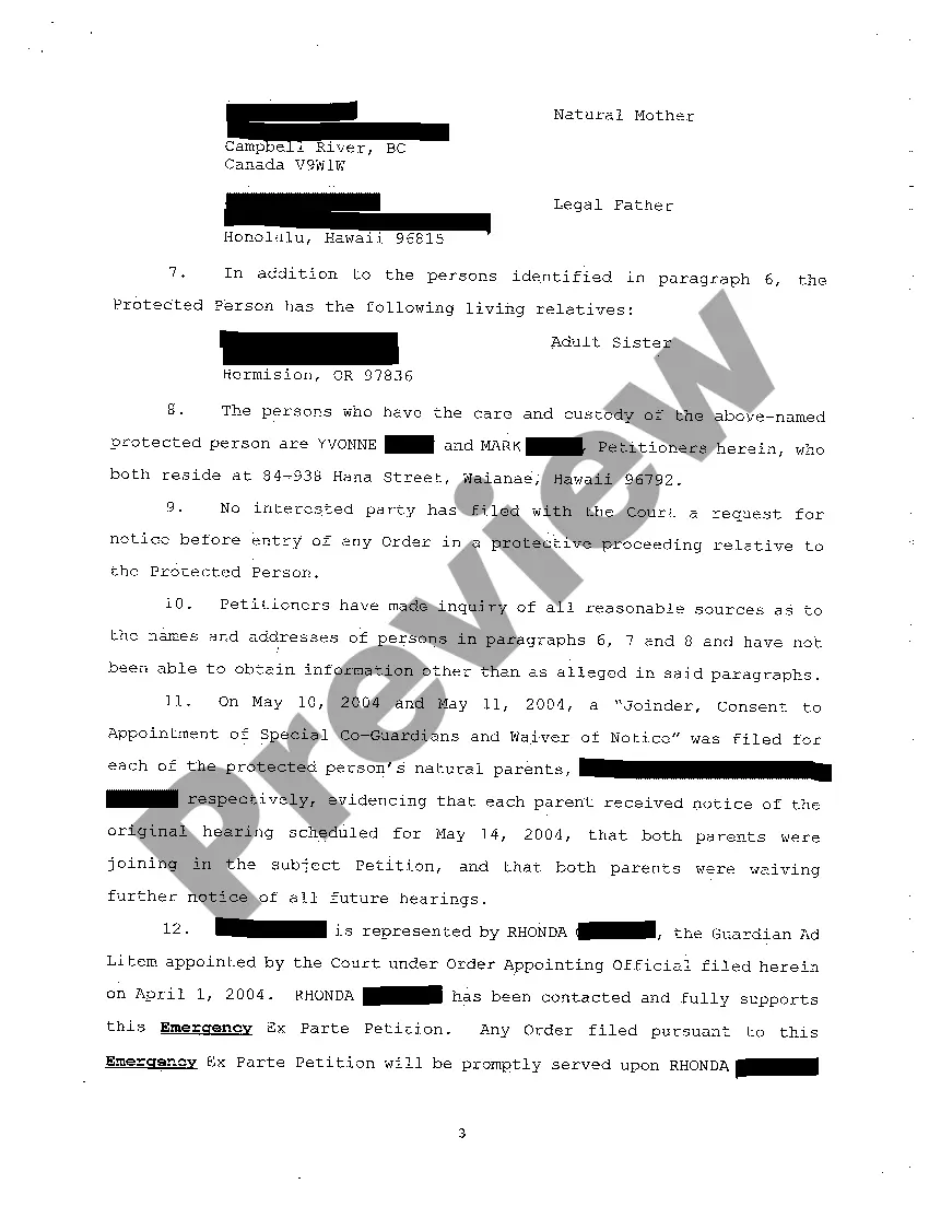 Get A09 Emergency Ex Parte Petition to Advance Time for Hearing on Petition for Protective Arrangement to Authorize Compromise of Claim and Approval of Trust Preview A09 Emergency Ex Parte Petition to Advance Time for Hearing on Petition for Protective Arrangement to Authorize Compromise of Claim and Approval of Trust