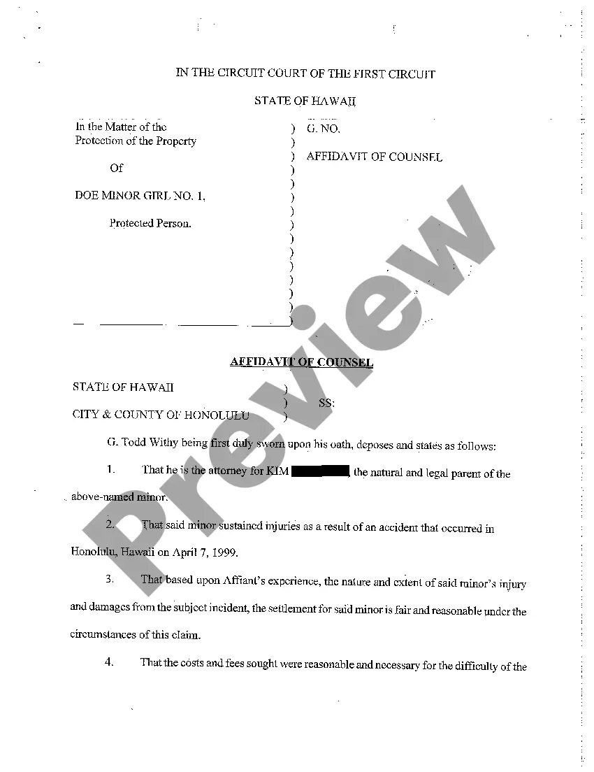 Preview A01 Petition for Protected Arrangement, for Appointment of Guardian of Property, and for Authority to Compromise Claims of Minor