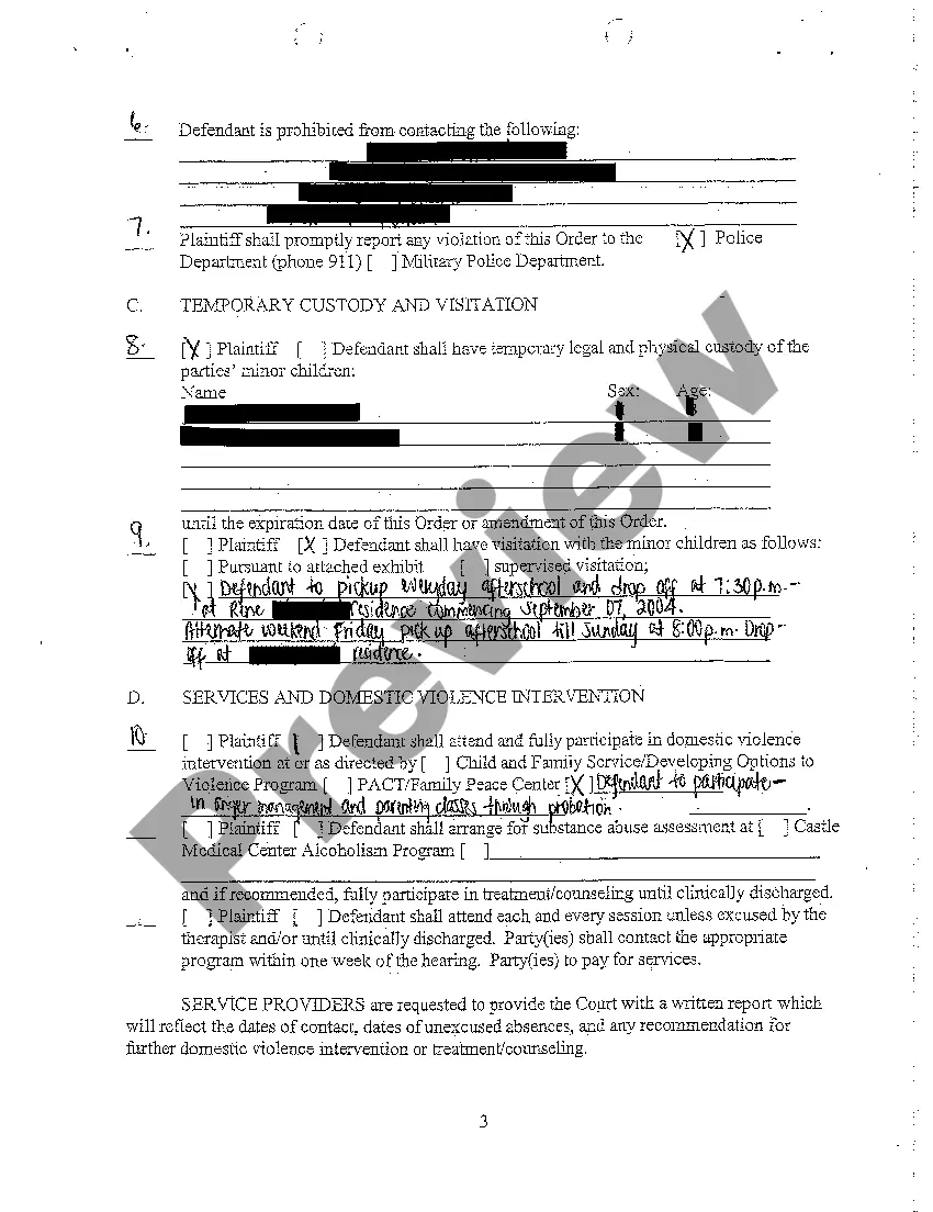 Preview A04 Order for Protection