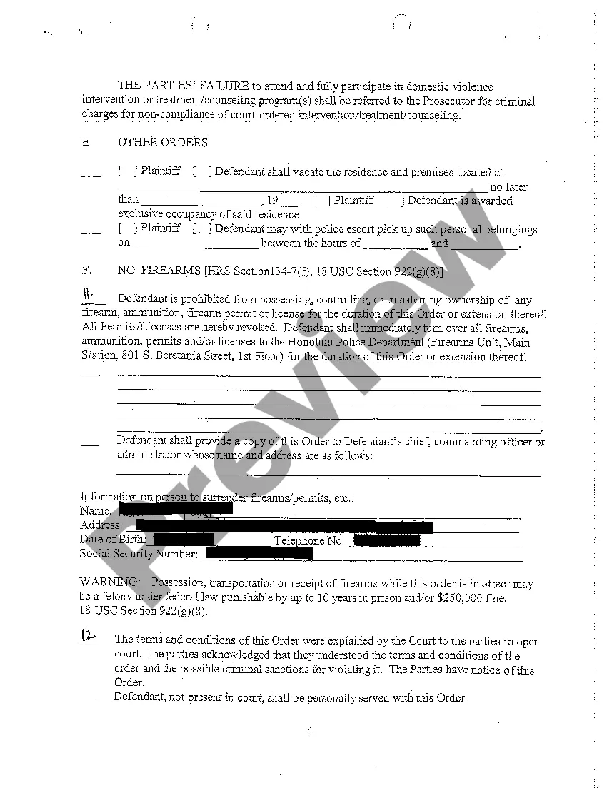 Preview A04 Order for Protection