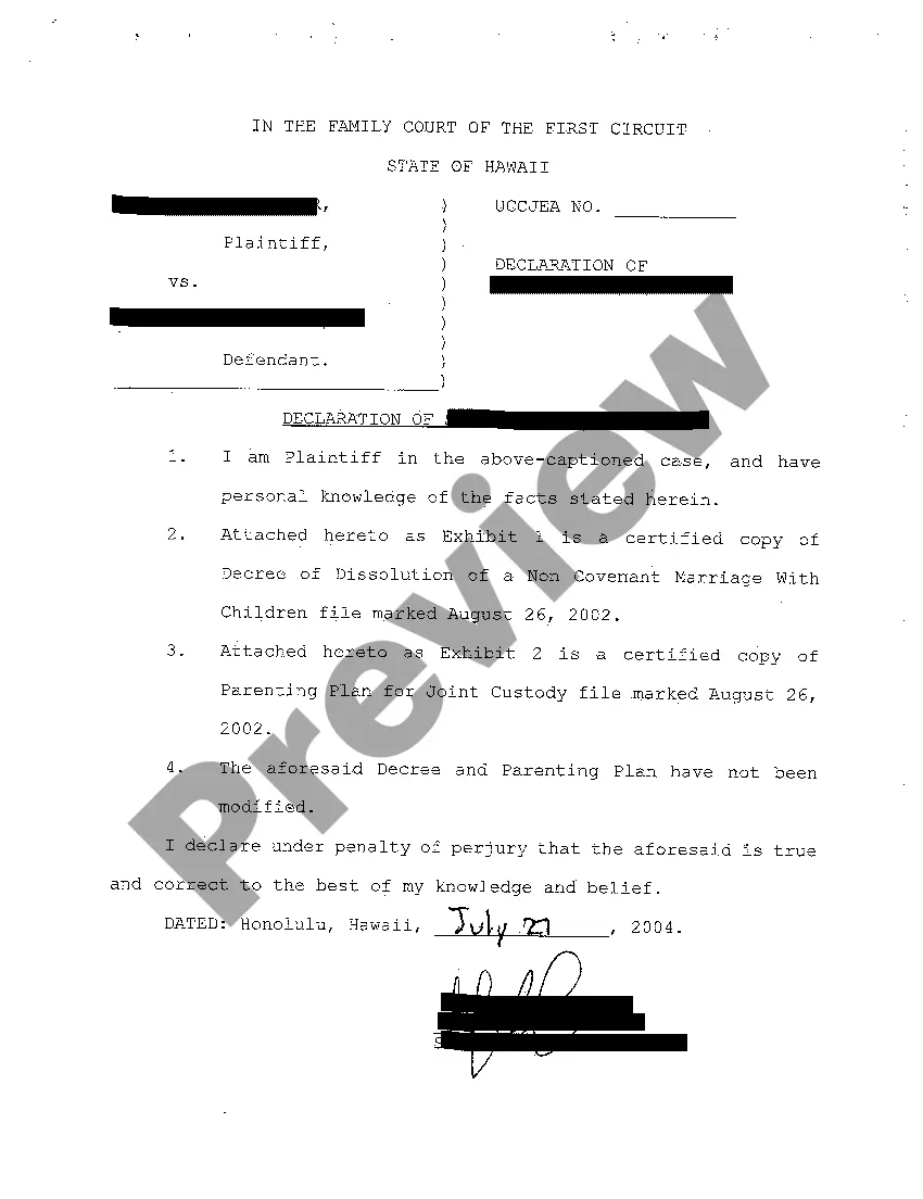Preview A01 Registration and Filing of Foreign Custody Order or Decree