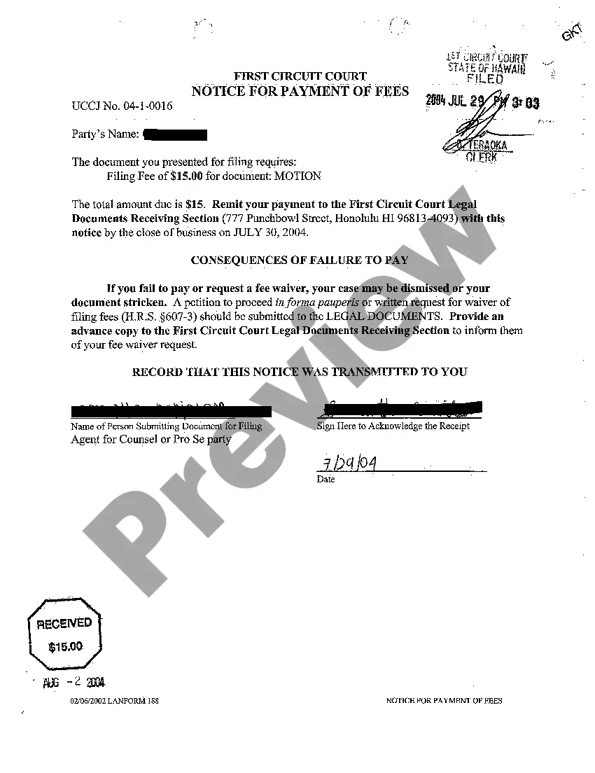 Preview A07 Notice for Payment of Fees