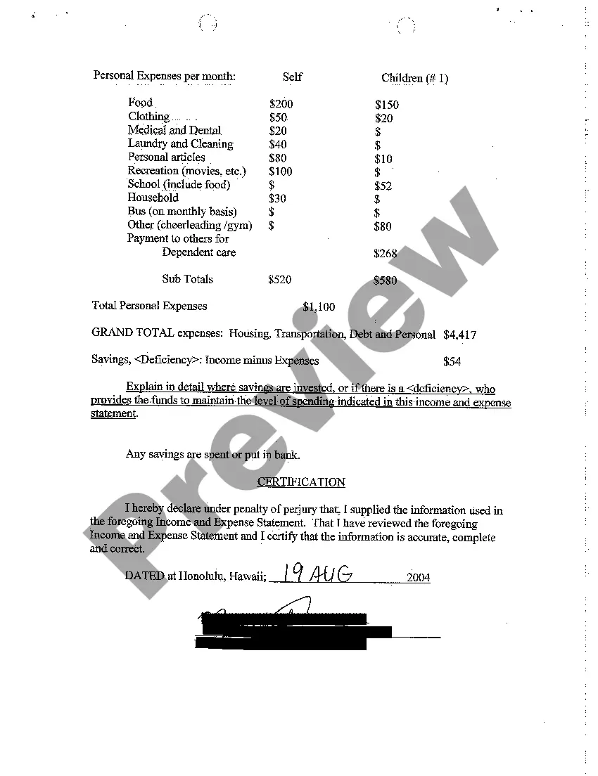 Preview A08 Income and Expense Statement