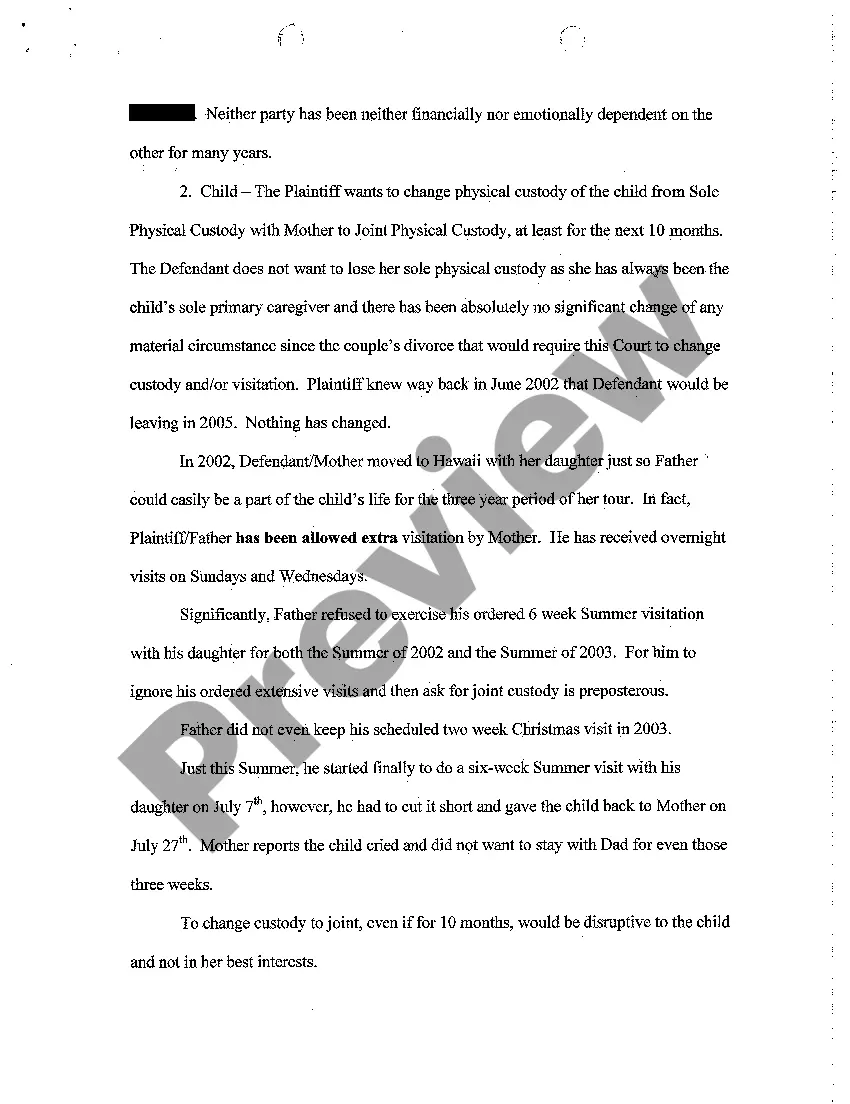 Preview A12 Position Statement of Defendant