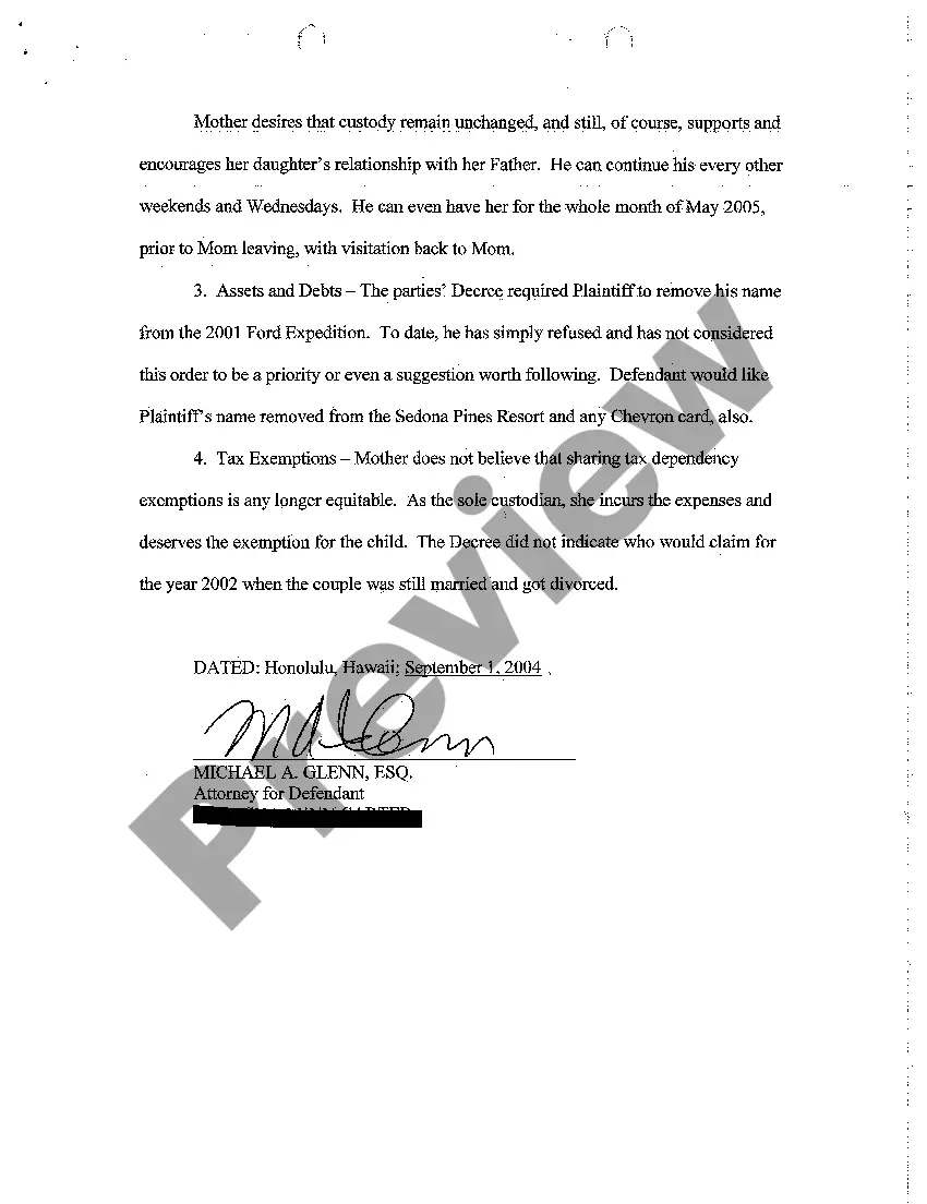 Preview A12 Position Statement of Defendant