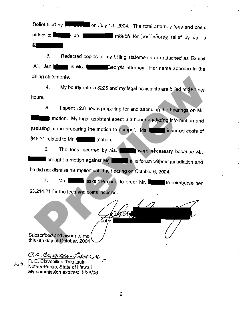 Preview A13 Order Continuing Motion and Affidavit for Post-Decree Relief