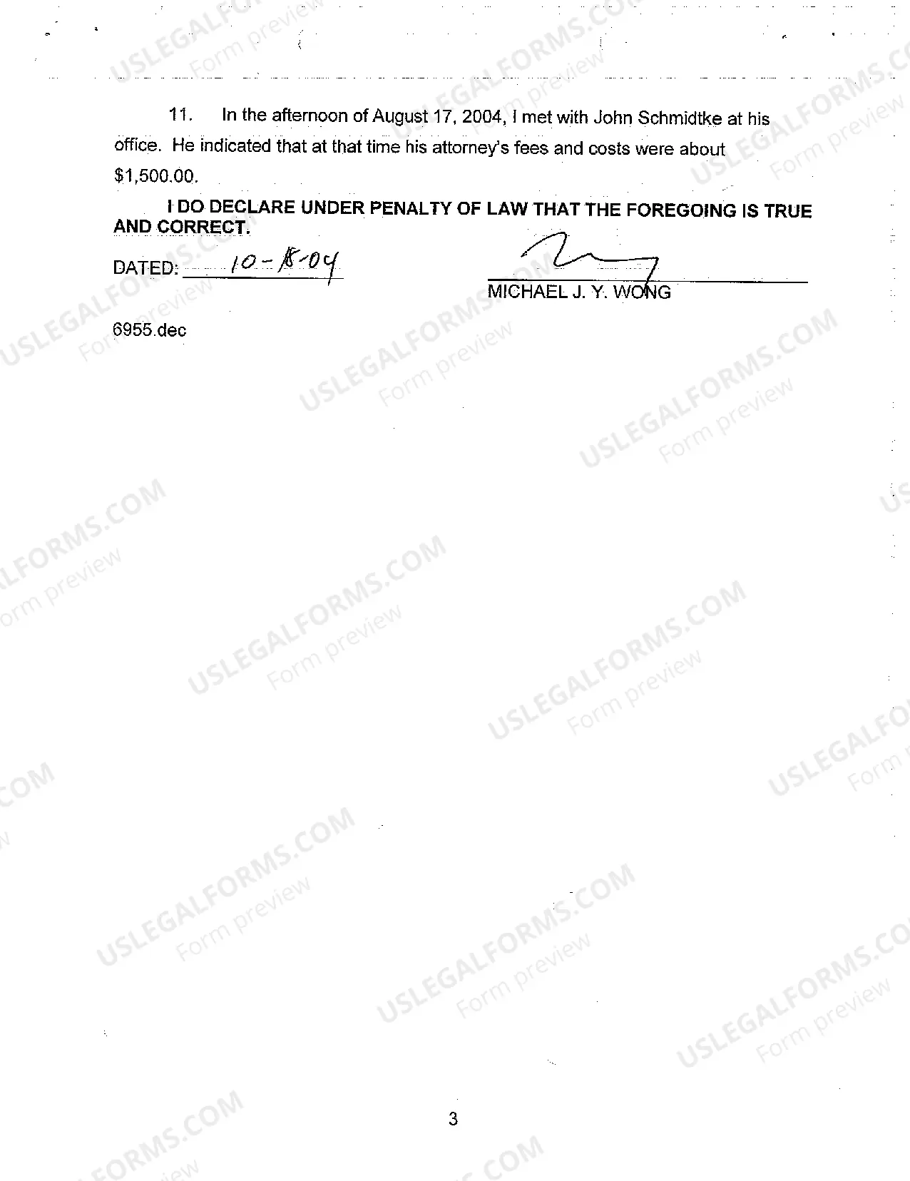 Preview A15 Declaration of Counsel