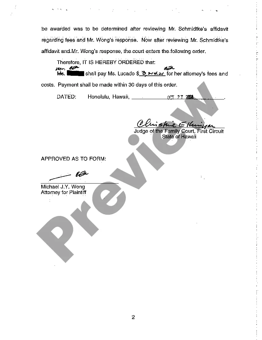 Preview A17 Order Awarding Attorney's Fees and Costs to Defendant regarding Plaintiff's Motion for Post-Decree Relief