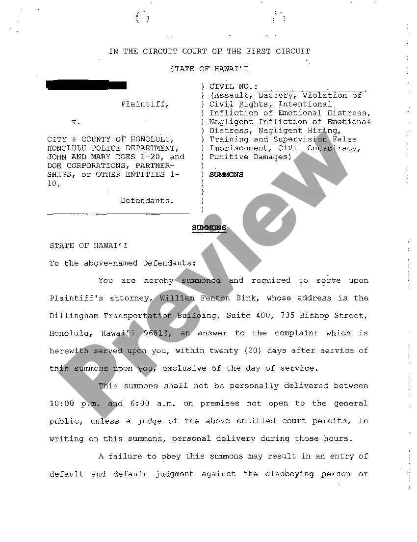 Get A01 Complaint for Assault, Battery, Violation of Civil Rights by Police Officers to Wrongfully Arrested Plaintiff Preview A01 Complaint for Assault, Battery, Violation of Civil Rights by Police Officers to Wrongfully Arrested Plaintiff