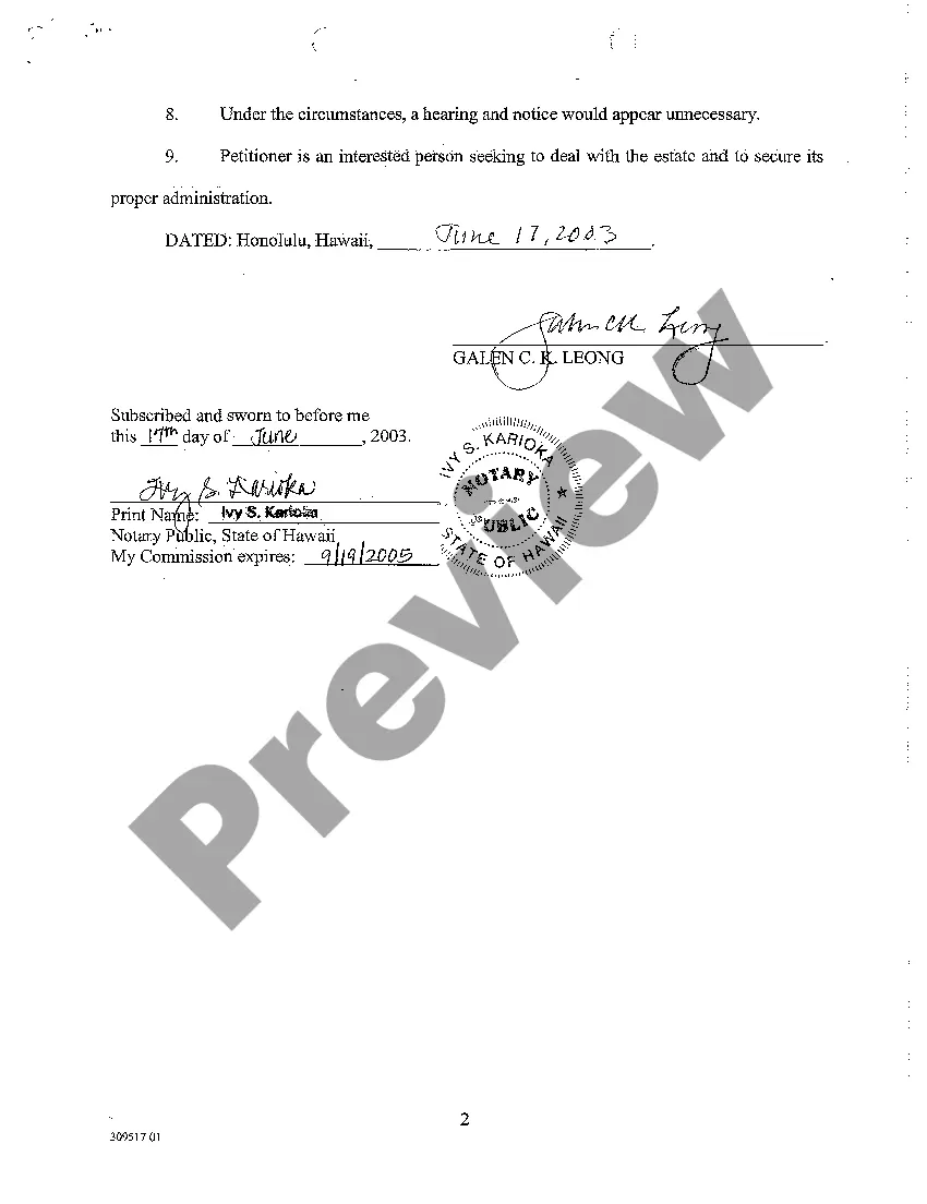 Get A01 Ex Parte Petition for Appointment of Special Administrator regarding Testate Estate Preview A01 Ex Parte Petition for Appointment of Special Administrator regarding Testate Estate