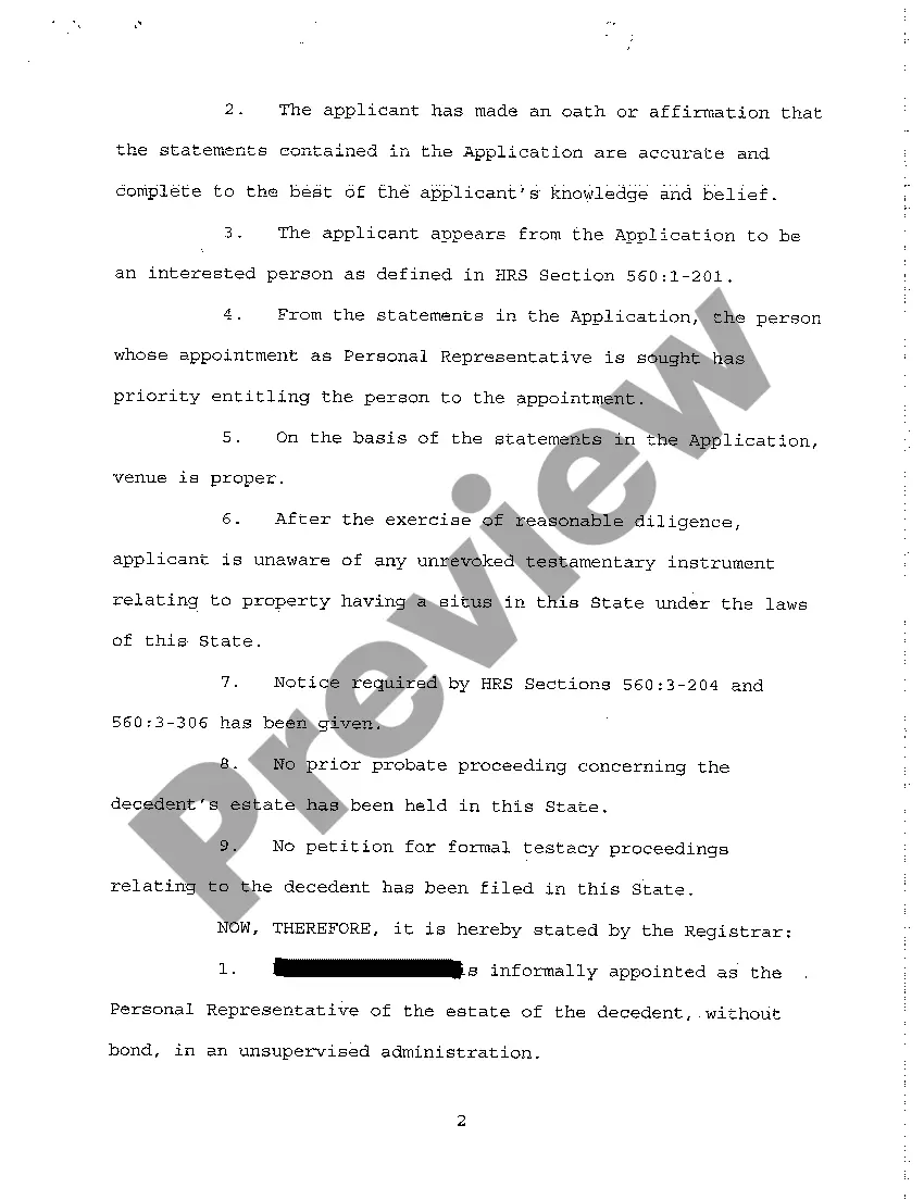 Get A05 Statement of Intestate Informal Appointment of Personal Representative Preview A05 Statement of Intestate Informal Appointment of Personal Representative