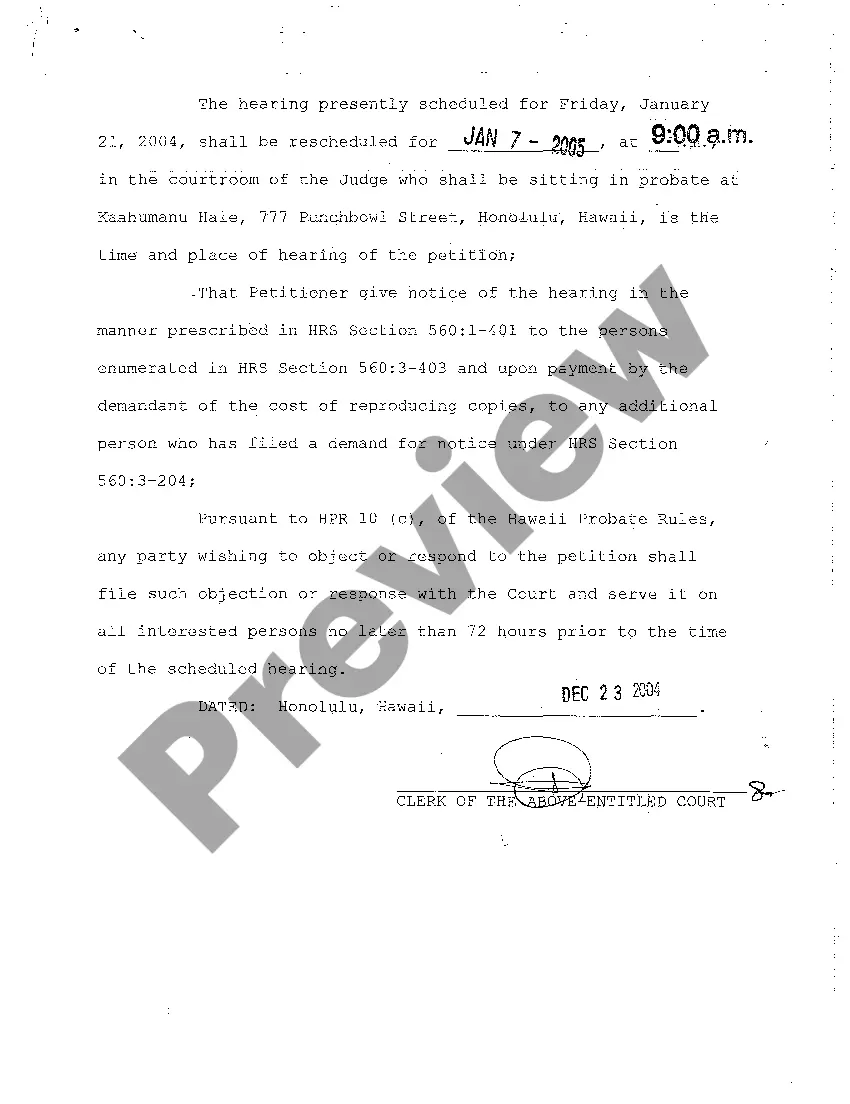 Get A14 Amended Order Setting Hearing on Petition to Transfer From Informal to Formal Proceedings and for Authority for Compromise Settlement of Claim Preview A14 Amended Order Setting Hearing on Petition to Transfer From Informal to Formal Proceedings and for Authority for Compromise Settlement of Claim
