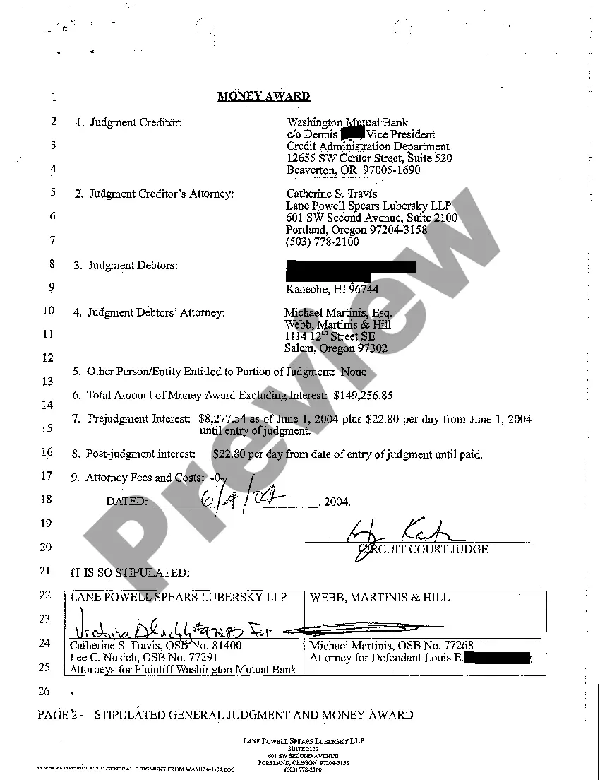 Get A03 Stipulated General Judgment and Money Award Preview A03 Stipulated General Judgment and Money Award