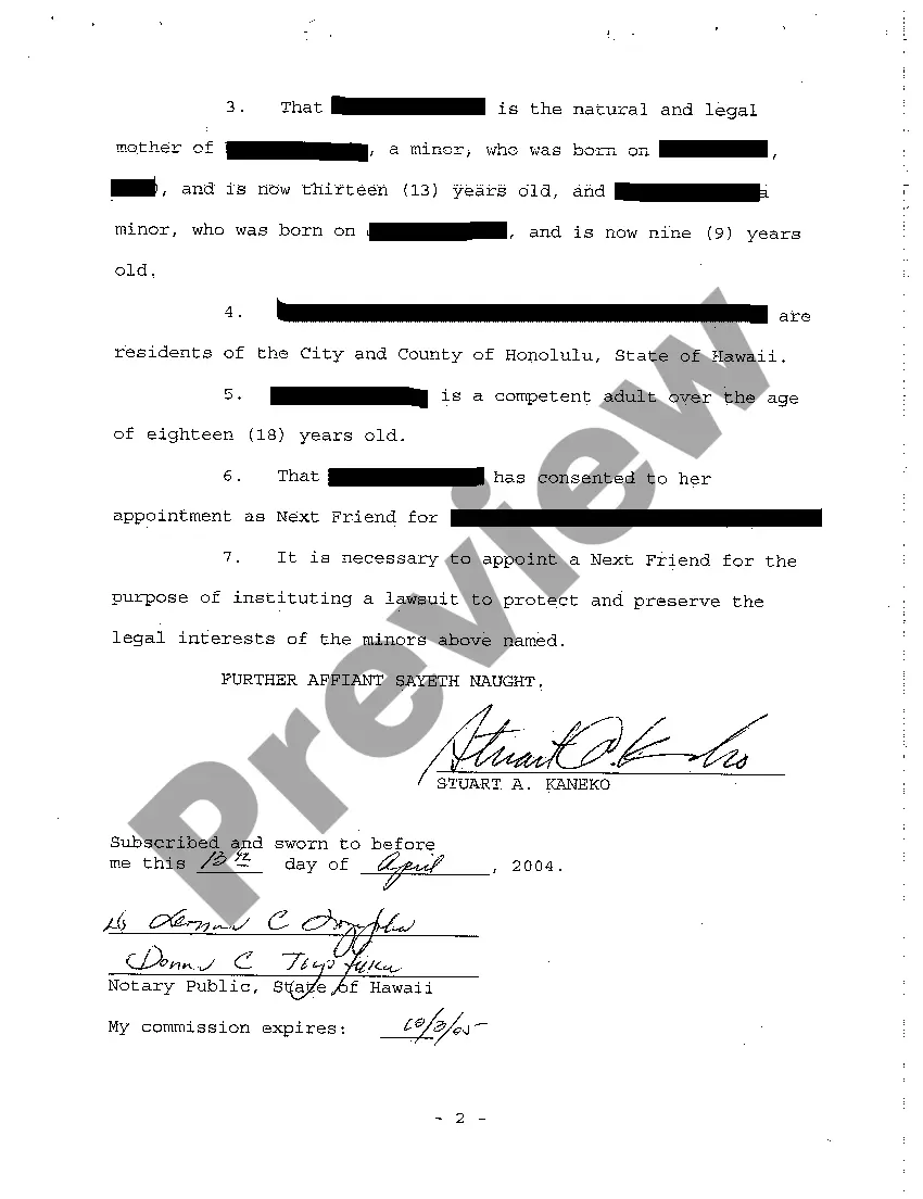 Preview A03 Ex Parte Motion for an Order Appointing Next Friend