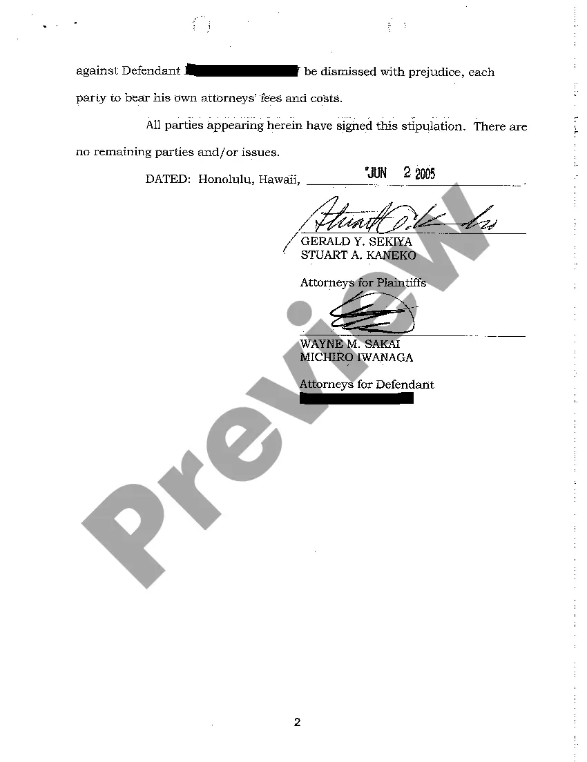 Preview A11 Stipulation for Dismissal With Prejudice of All Claims and Parties