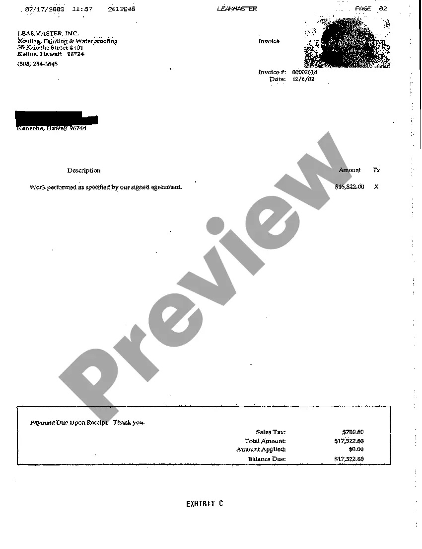 Preview A02 Notice of Mechanic's and Materialman's Lien and Demand