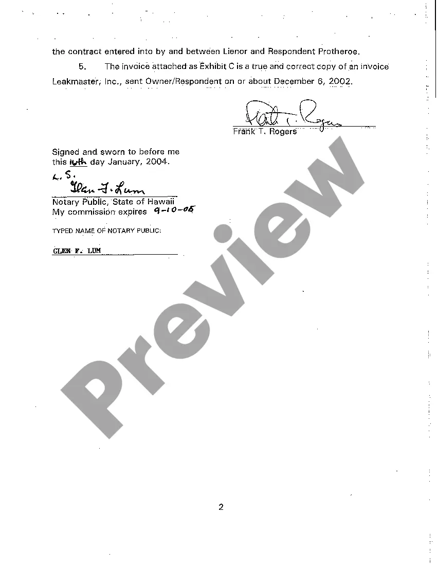 Preview A02 Notice of Mechanic's and Materialman's Lien and Demand