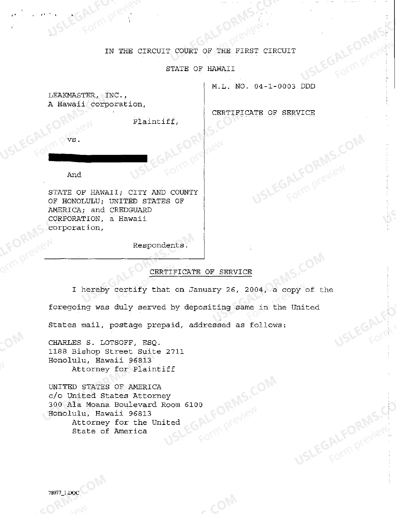 Preview A08 Response to Plaintiff's Application for Mechanic's and Materialman's Lien