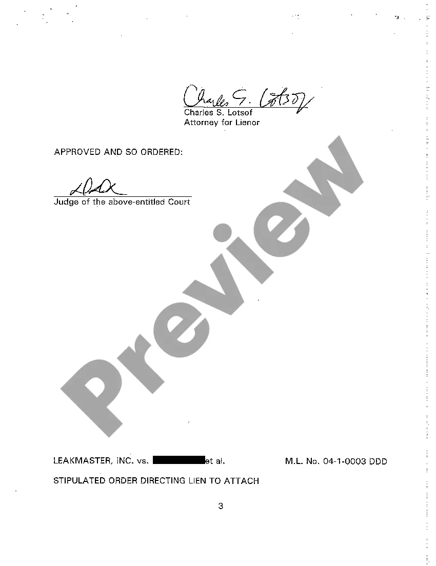 Get A09 Stipulated Order Directing Lien to Attach Preview A09 Stipulated Order Directing Lien to Attach