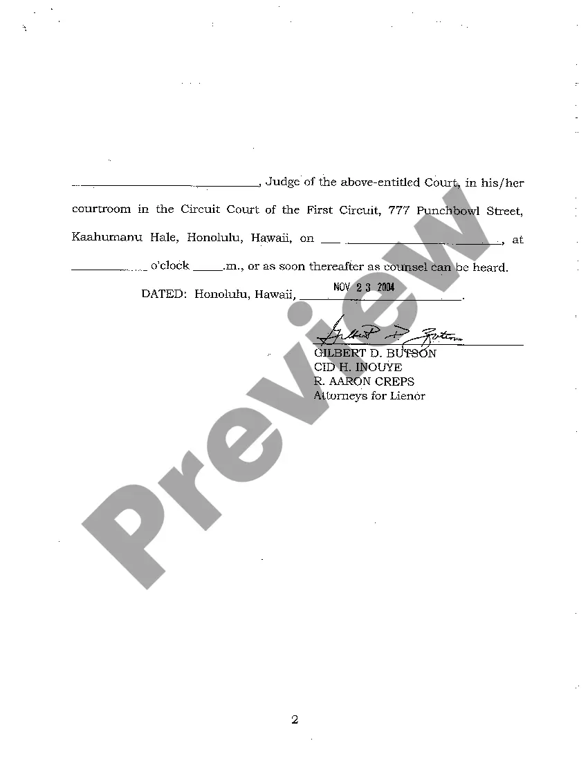 Get A03 Notice of Hearing of Application for Mechanic's and Materialman's Lien Preview A03 Notice of Hearing of Application for Mechanic's and Materialman's Lien