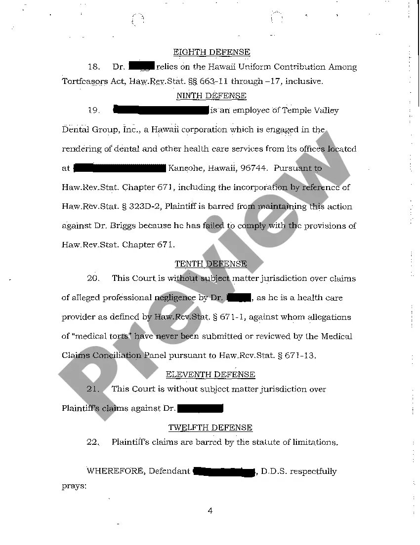 Get A03 Defendant's Answer to Complaint Preview A03 Defendant's Answer to Complaint