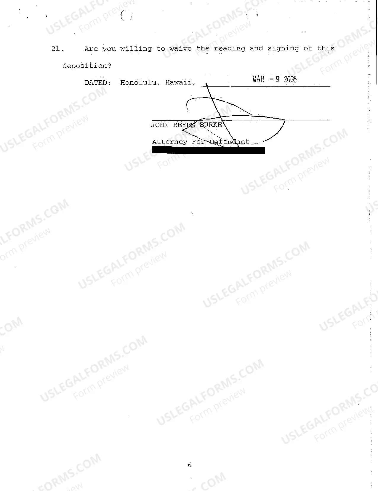 Preview A05 Notice of Taking Deposition Upon Written Questions