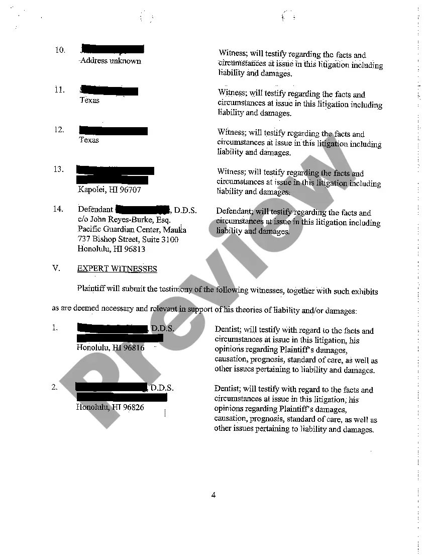 Preview A07 Plaintiff's Pretrial Statement