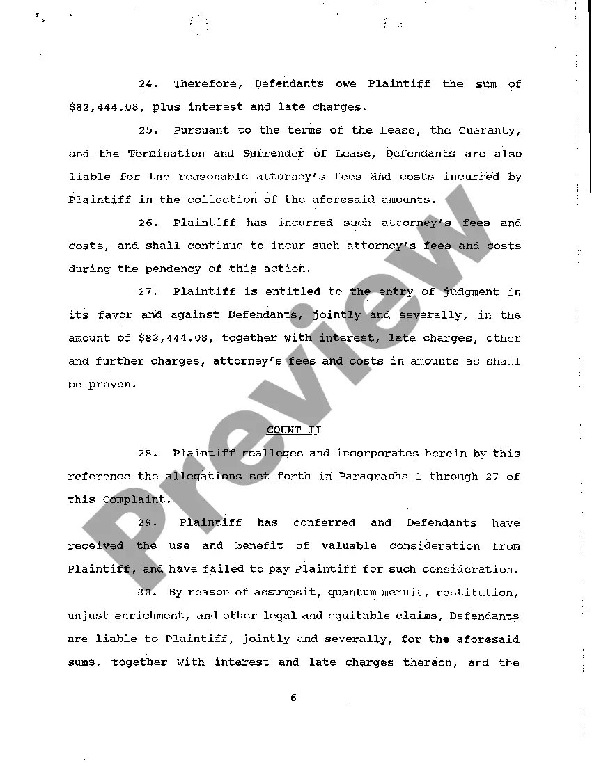 Get A02 Complaint for Breach of Lease Agreement to Rent Retail Space Preview A02 Complaint for Breach of Lease Agreement to Rent Retail Space