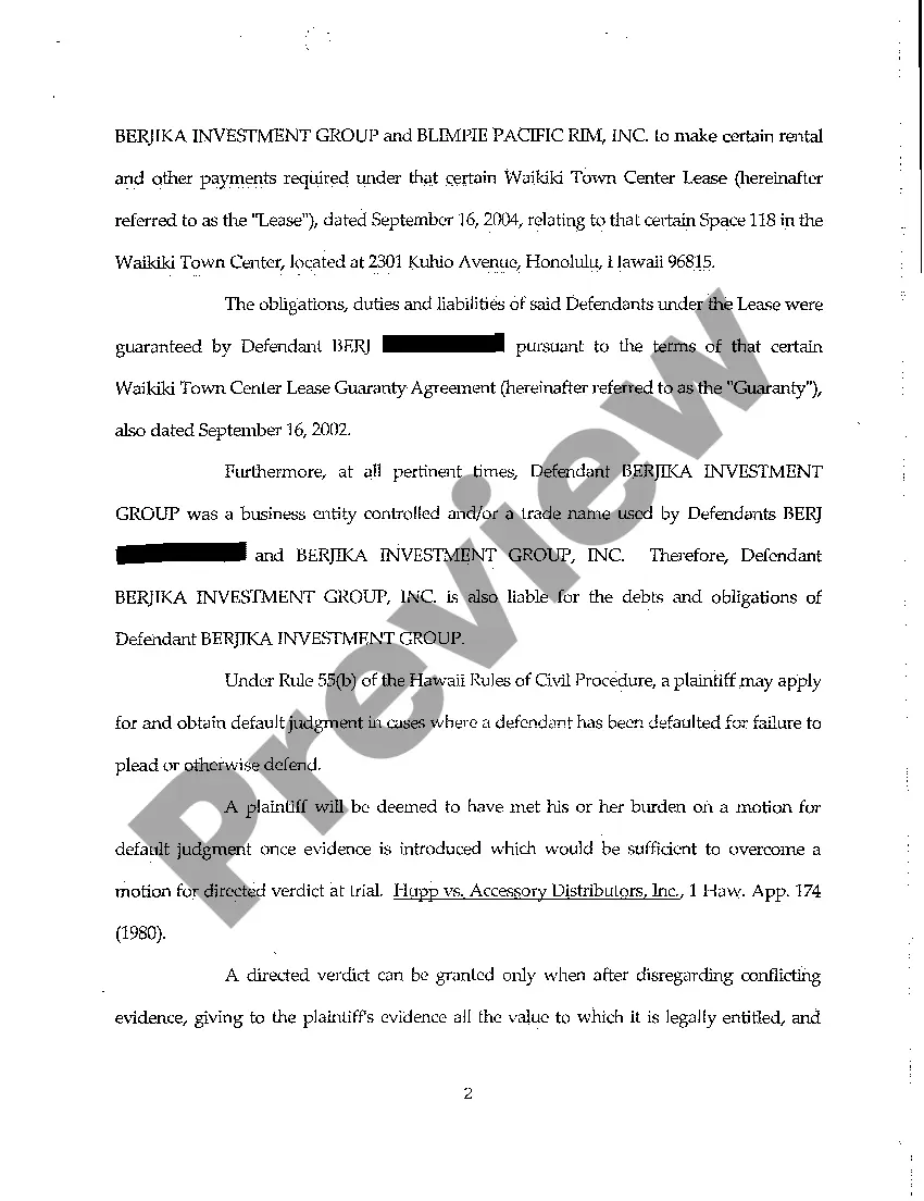 Preview A17 Plaintiff's Motion for Default Judgment Against Defendants