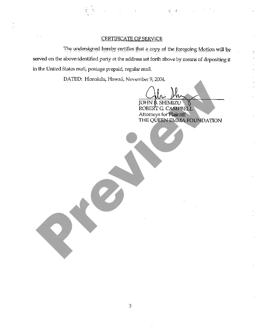 Preview A18 Notice of Hearing Motion and Certificate of Service
